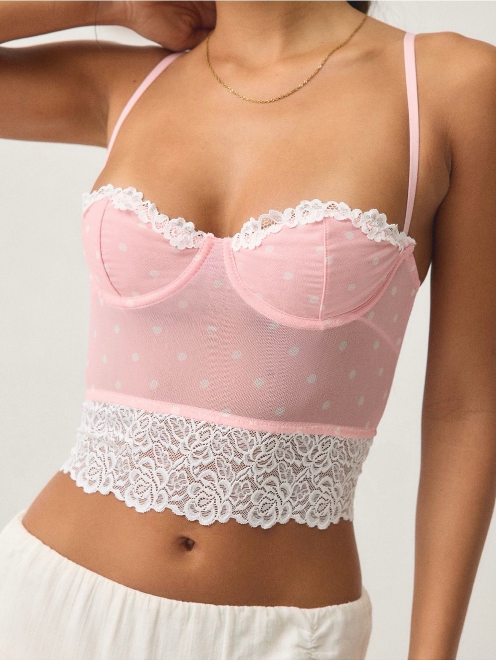 Urban Outfitters Out From Under Adrena Mesh + Lace Underwire Corset Cami
